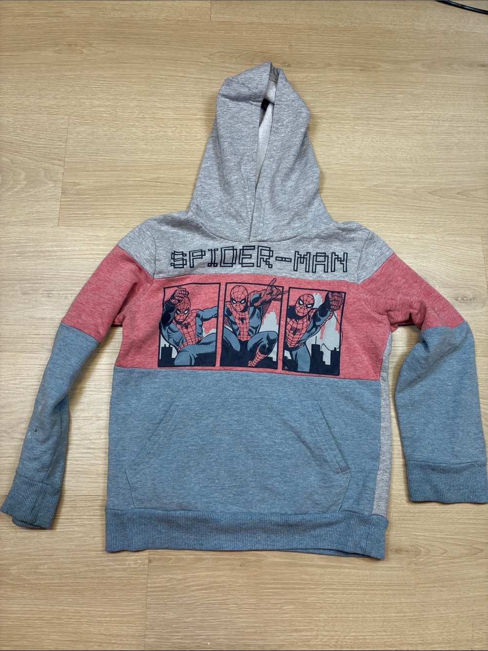 jumping beans Spider-Man Colorblock Hoodie in Gray & Red